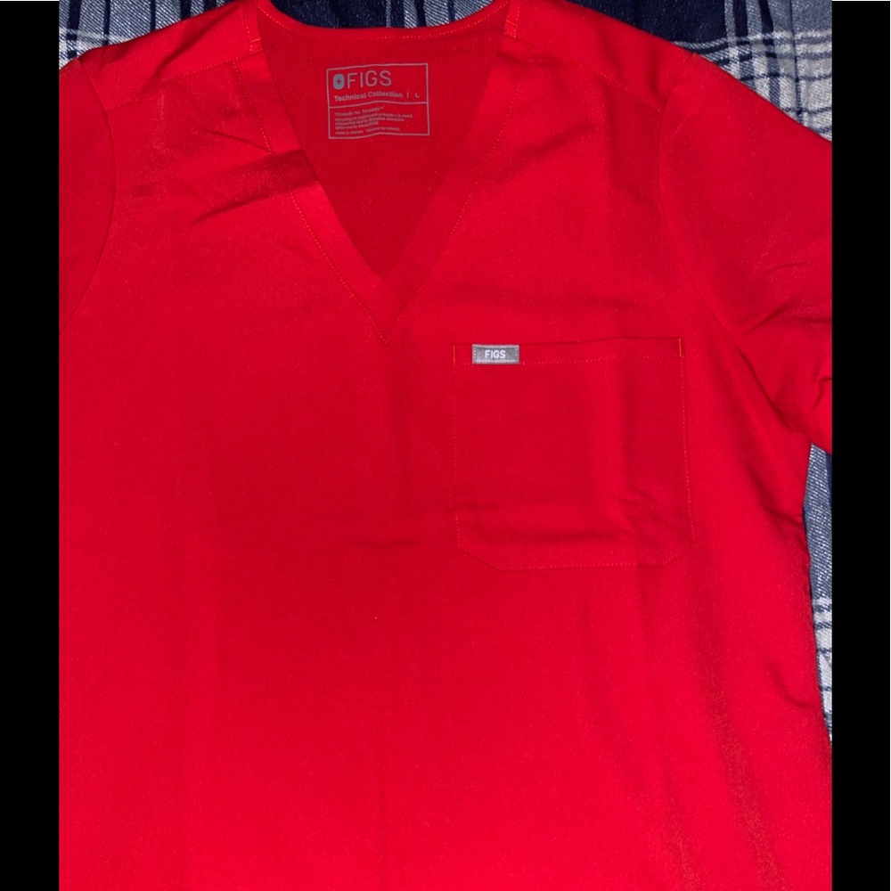 FIGS Scrub Set sz Large/Large Tall Awesome Red